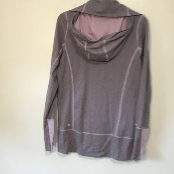 Lululemon Stride Jacket Brushed Lilac Heathered Coal Wee Stripe/Lilac Size 8 - Picture 8 of 13